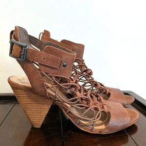 Vince Camuto Tan Cage Heels